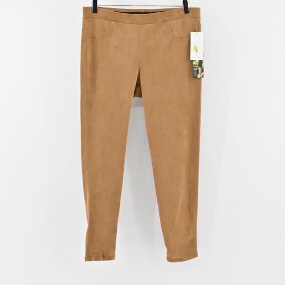 KAREN KANE Pants Womens Size L Faux Suede Cam Brown Skinny Leg Pull On NEW‎ - Picture 1 of 13